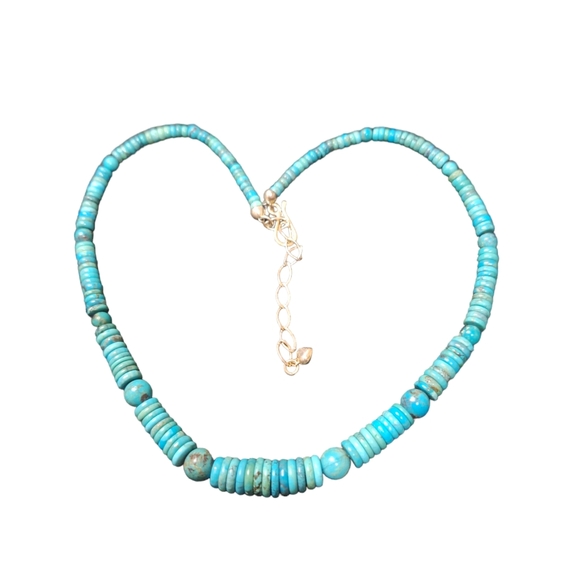 Jay King DTR Graduated Turquoise Disks Sterling Silver Necklace 18-21" - Picture 5 of 5